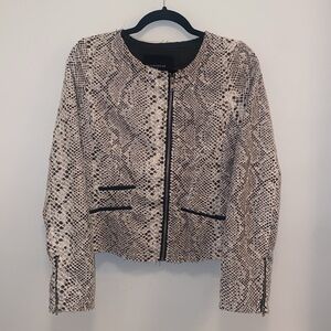 Olivaceous Python Print Moto Jacket